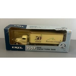 Ertl 1937 Ford Tractor Trailer Bank Super Valu 50th Anniversary 1/43 DieCast VTG